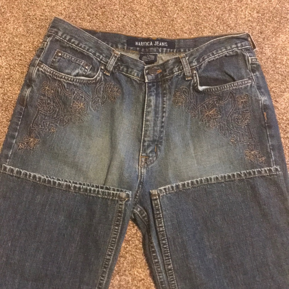Nautica Embroidered Bootcut Jeans